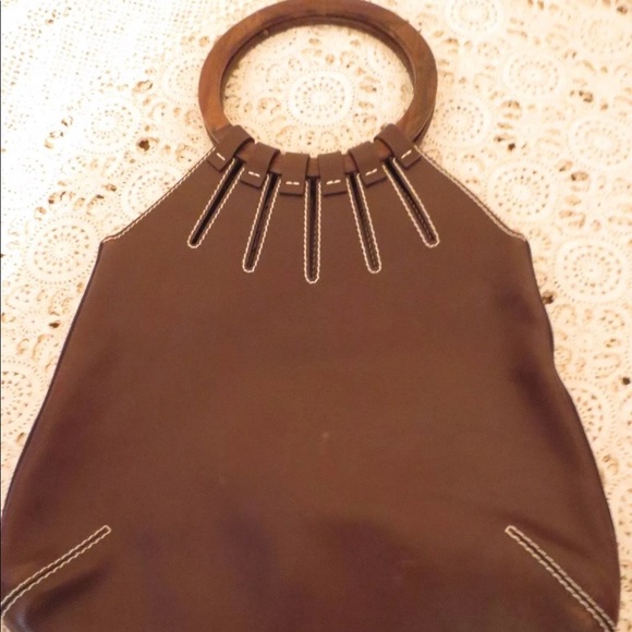 SERGIO ROSSI Bag ROUND WOODEN handles - Picture 1 of 8